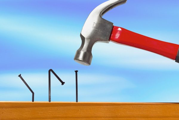 Bent nails. Making mistakes and correcting them